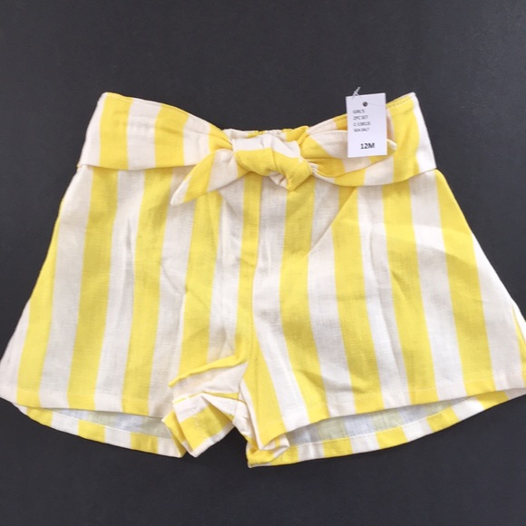 Jessica Simpson Baby Short Set Size 12 Mos Yellow White Pink - Picture 4 of 14